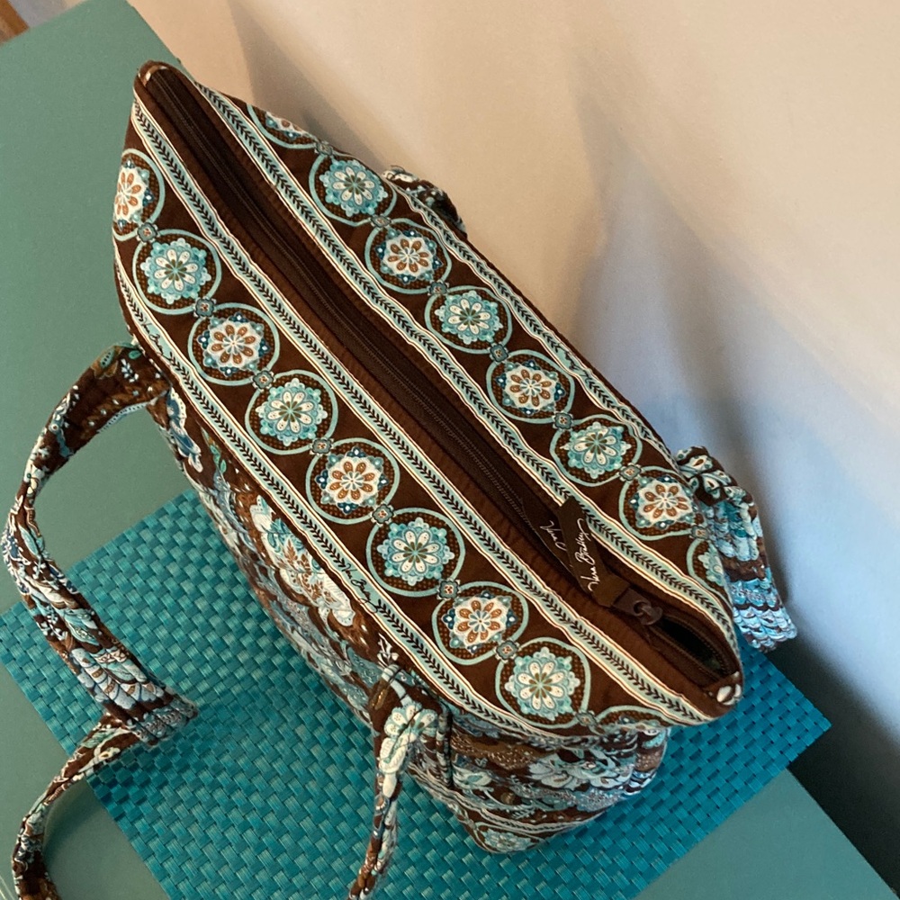 Vera Bradley Java Blue Tote Bag Made in USA - Picture 7 of 16